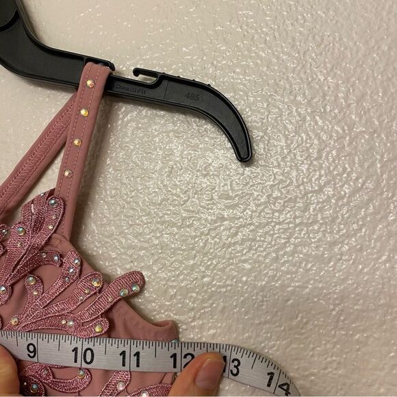 Glamour solo dance costume pink mauve lyrical rhinestone chiffon dress MC child - Picture 6 of 9